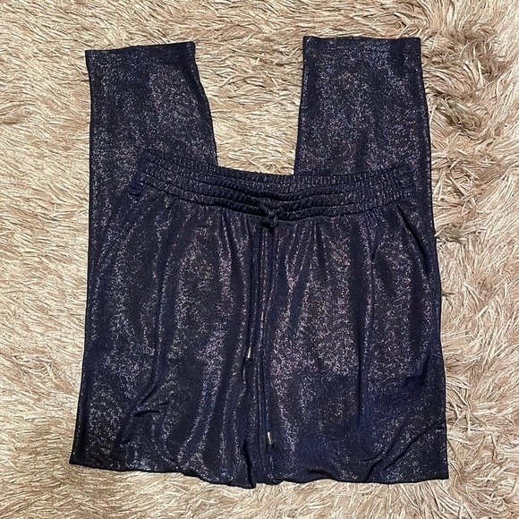 Jennifer Lopez Leopard Print Purple Hi Rise Straight Leg Sheer Pants Small - Picture 1 of 12